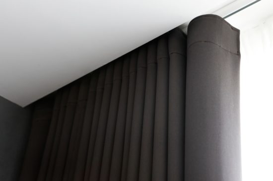 Blinds, made to measure, grey fabric