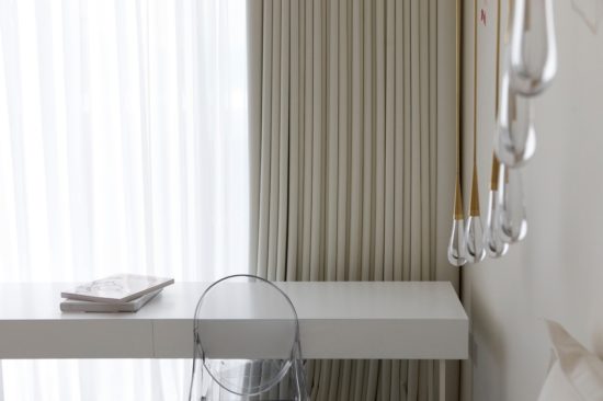 Cream handmade curtains, London
