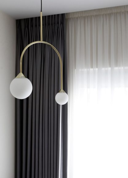 property staging with curtains lighting