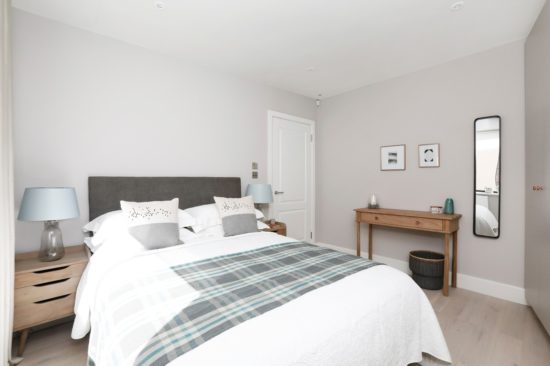 Staged bedroom furnishings, Chiswick