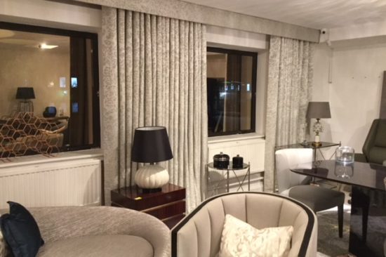 Contemporary curtains in living room