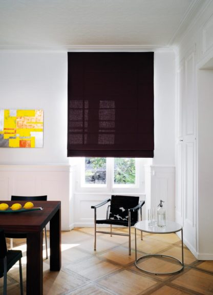 Roman blinds, dark fabric