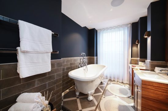 Bespoke curtains, bathroom