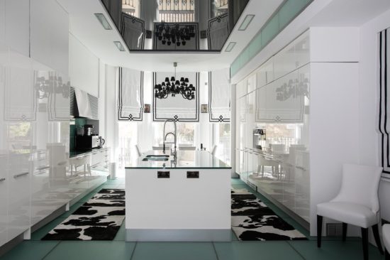Printed blinds, kitchen, Holland Park