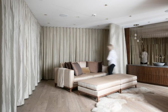 Full length curtains, sitting room, Holland Park